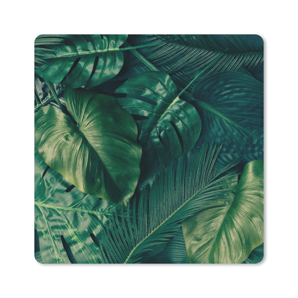 MuchoWow Mauspad Mousepad Blätter - Tropisch - Muster - Jungen - Mädchen - Kinder - Kinder 30x30 cm - Mousepads - Maus Mat - Pad - Mausunterlag...