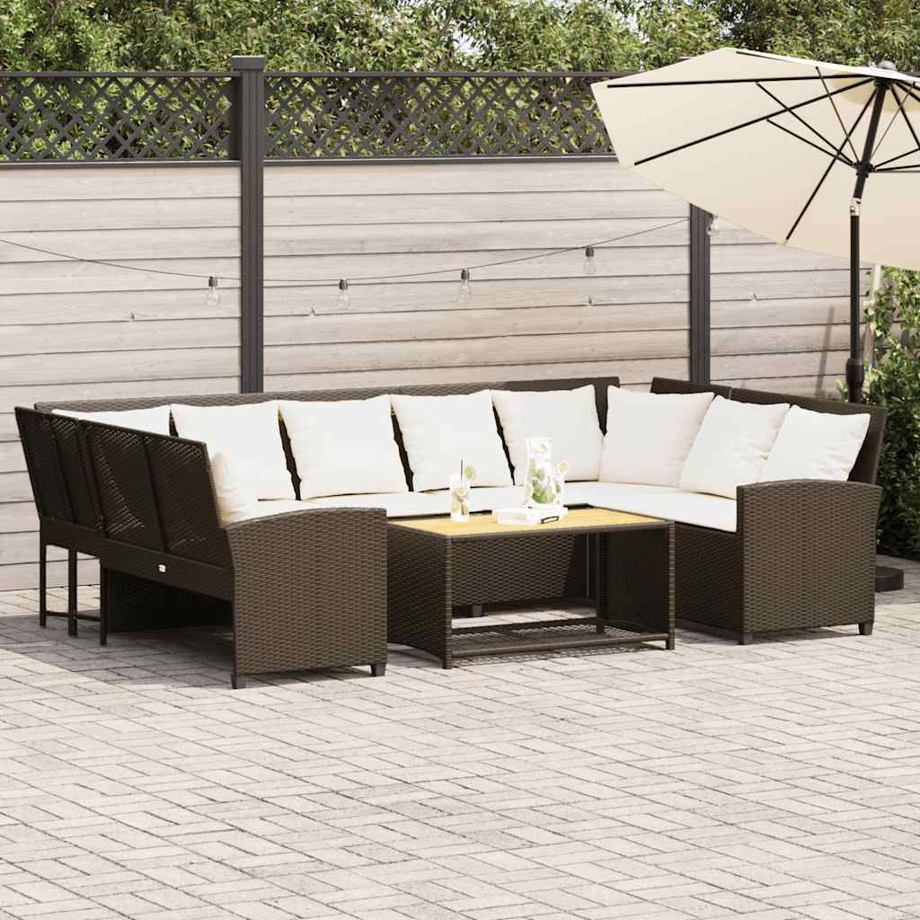 "2026 Promotion" Gartensofa mit Kissen - Braun Poly Rattan - Gartenmöbelset CC19815