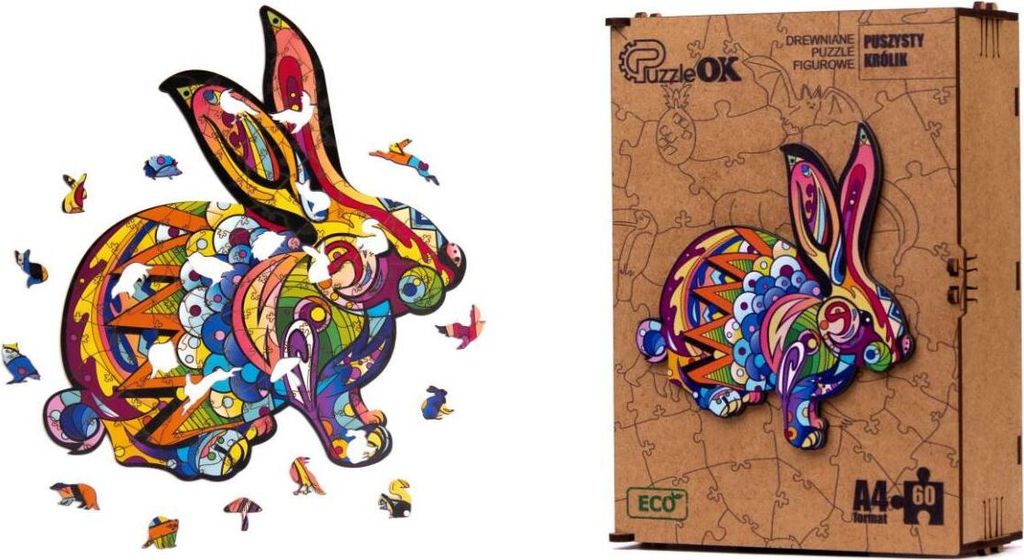Holzpuzzle ECO FLUFFY KANINCHEN A4 PuzA4-01744 Obrázek produktu 