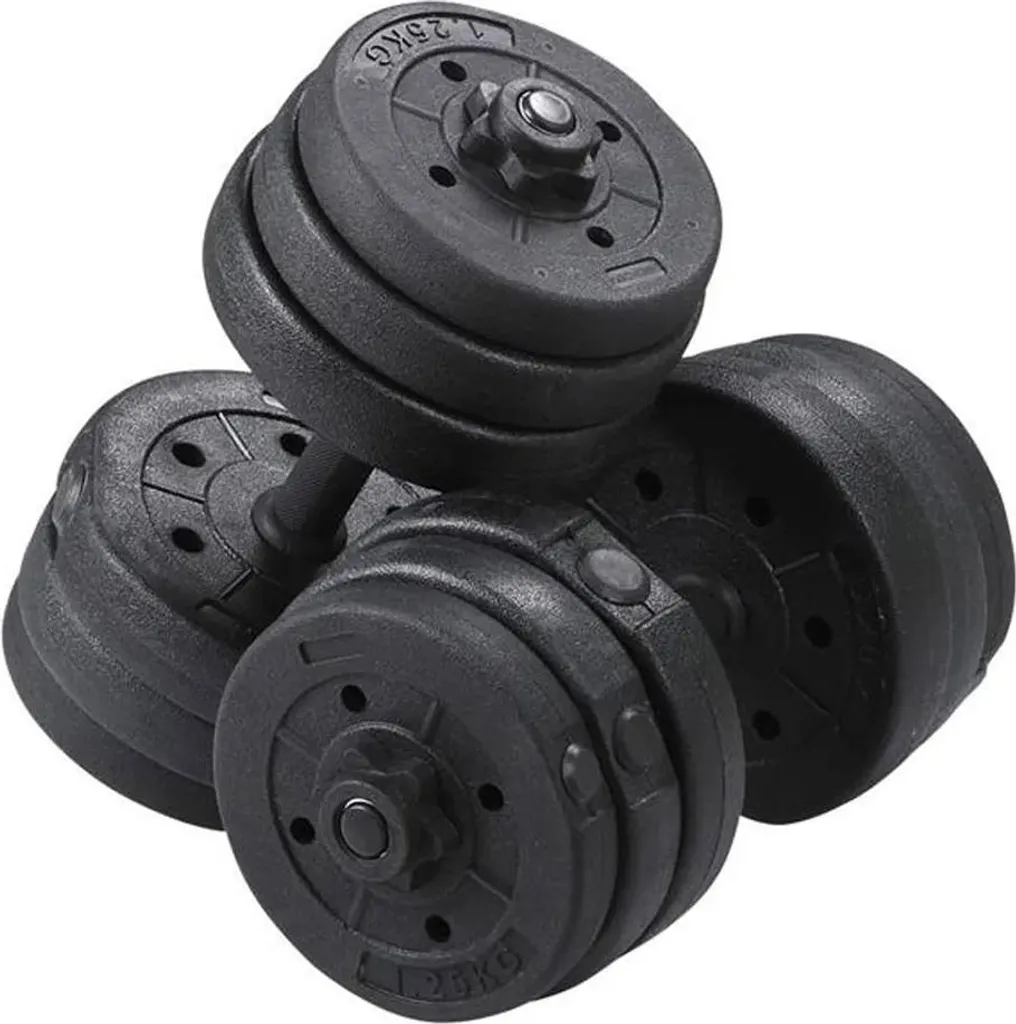 Haltères pour musculation à domicile set de 2 pièces noir 39 cm