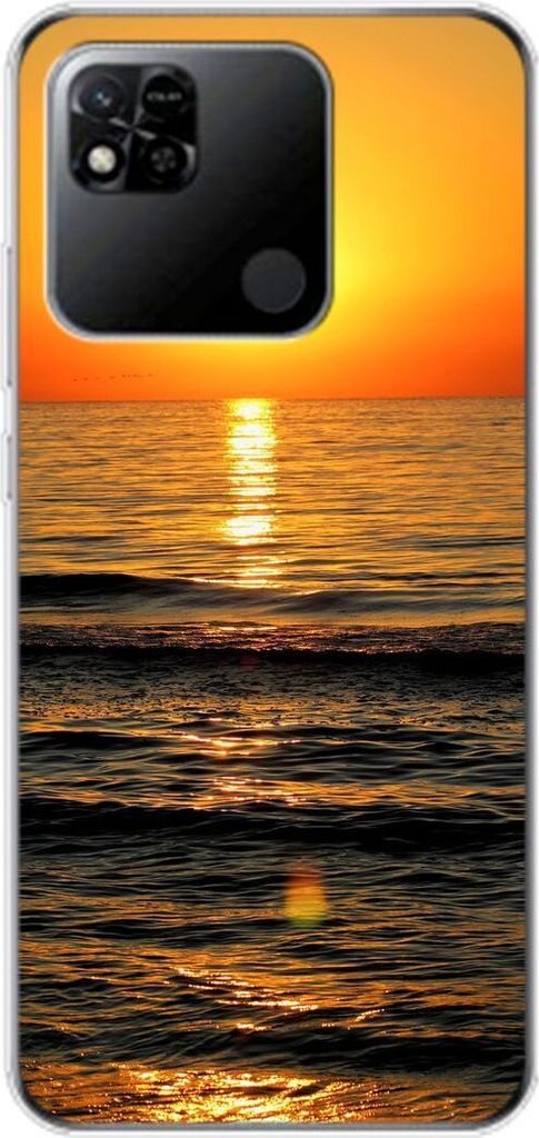 König Design Hülle kompatibel mit Xiaomi Redmi 10A Kunststoff Soft Handyhülle - Handy Case Sonnenuntergang