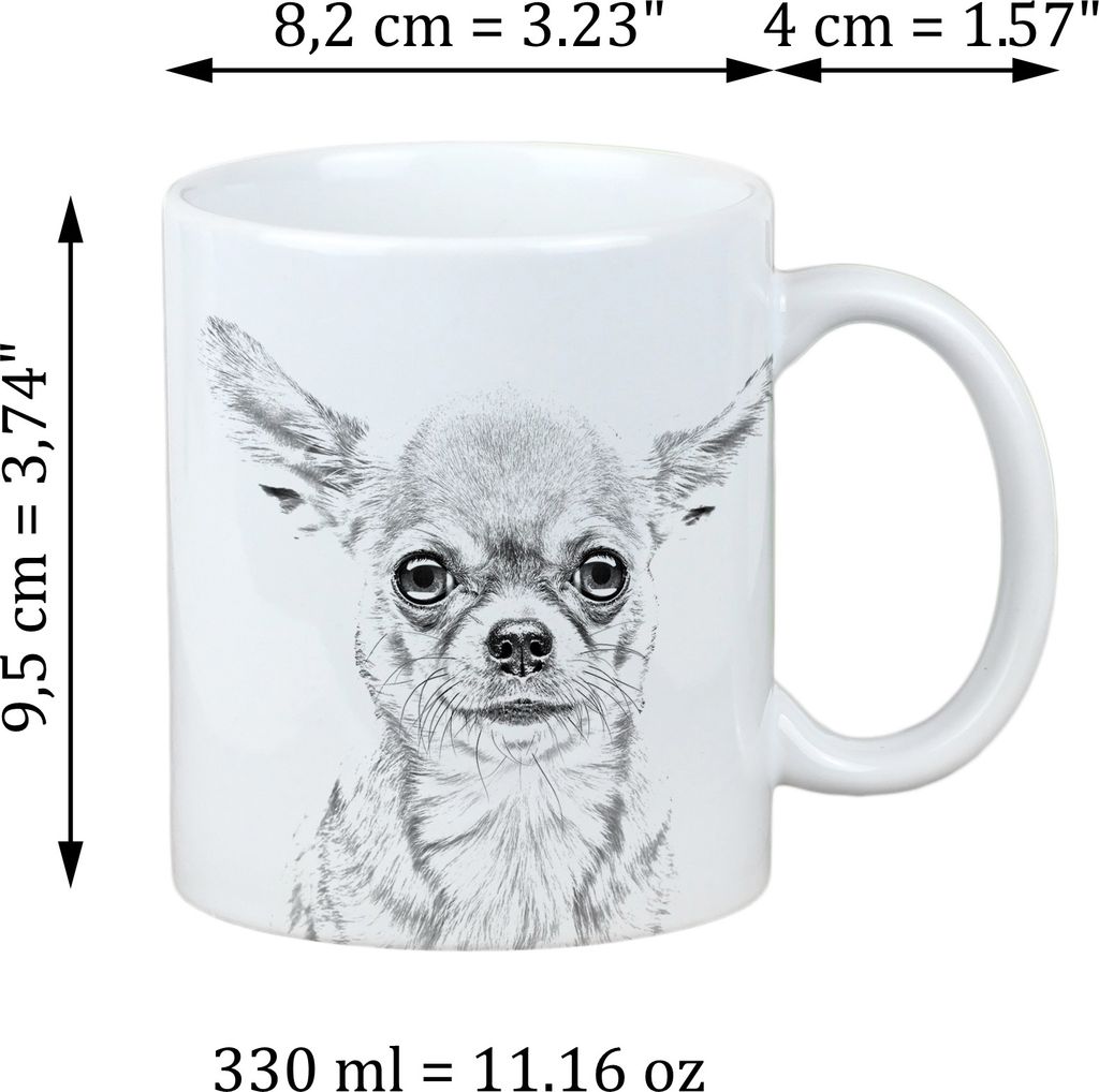 Chihuahua Kurzhaar - Tasse mit Hund, Tasse mit Bild, personalisiertes Geschenk der Marke Art-Dog