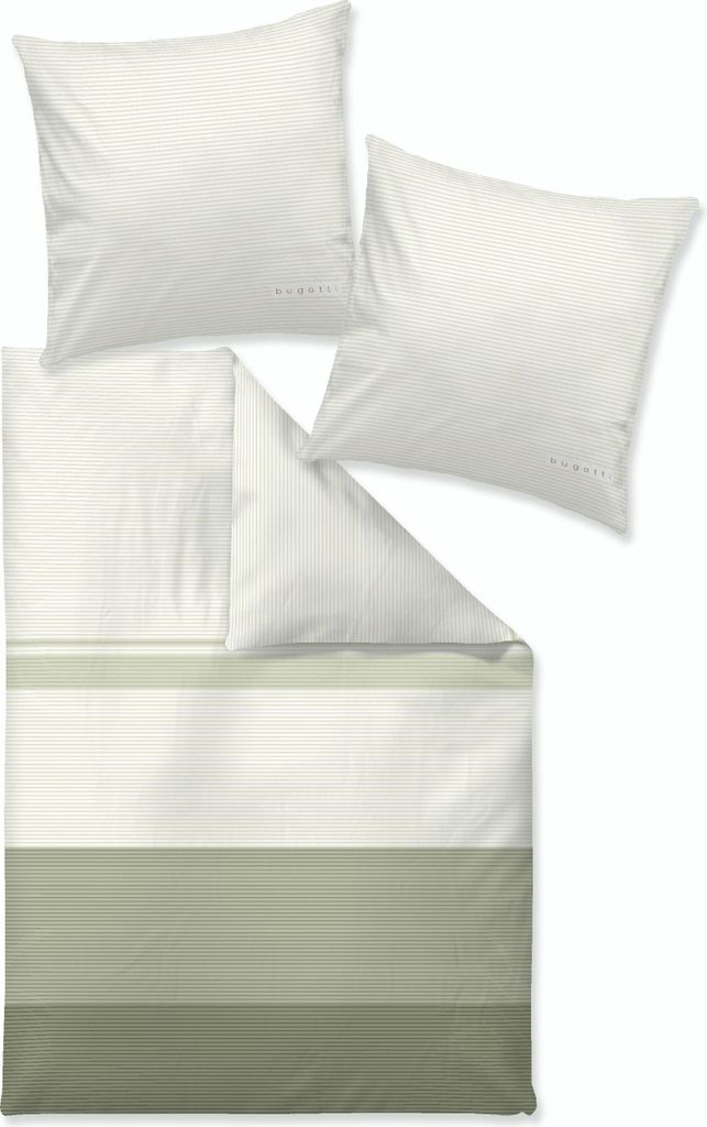 IBENA Bettwäsche BUGATTI Satin BL 135x200 cm grün Bettbezug Produktbild 