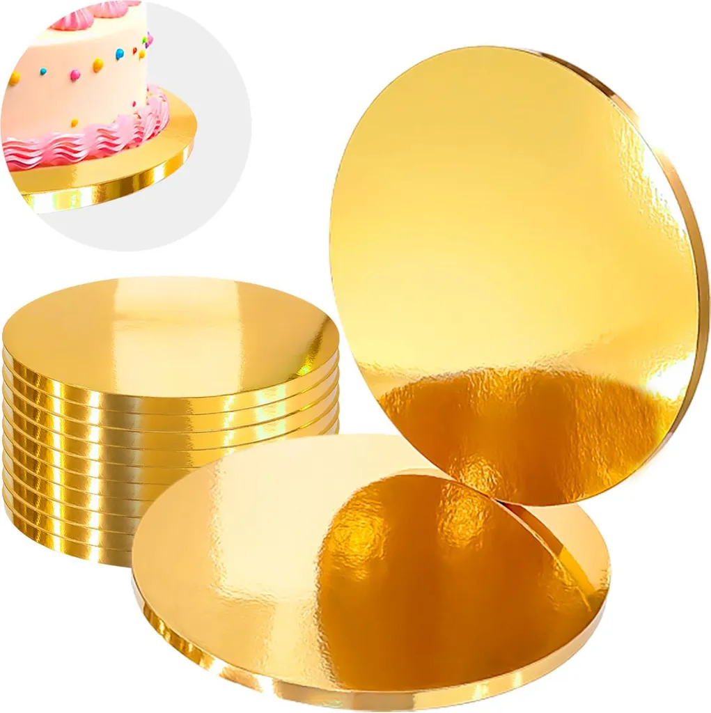 Vassoi Torta Oro 34 cm Spessi 12mm Brand4Cake | Kit 10 Pezzi Offerta