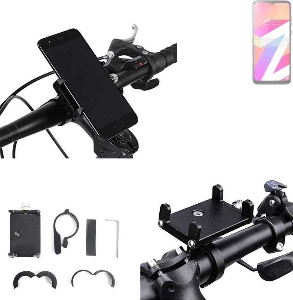 K-S-Trade Handyhalterung für das Fahrrad kompatibel mit Lava Z3 Halter Lenkstange Fahrradhalterung Motorrad Bike Mount Befestigung Smartphone Handy