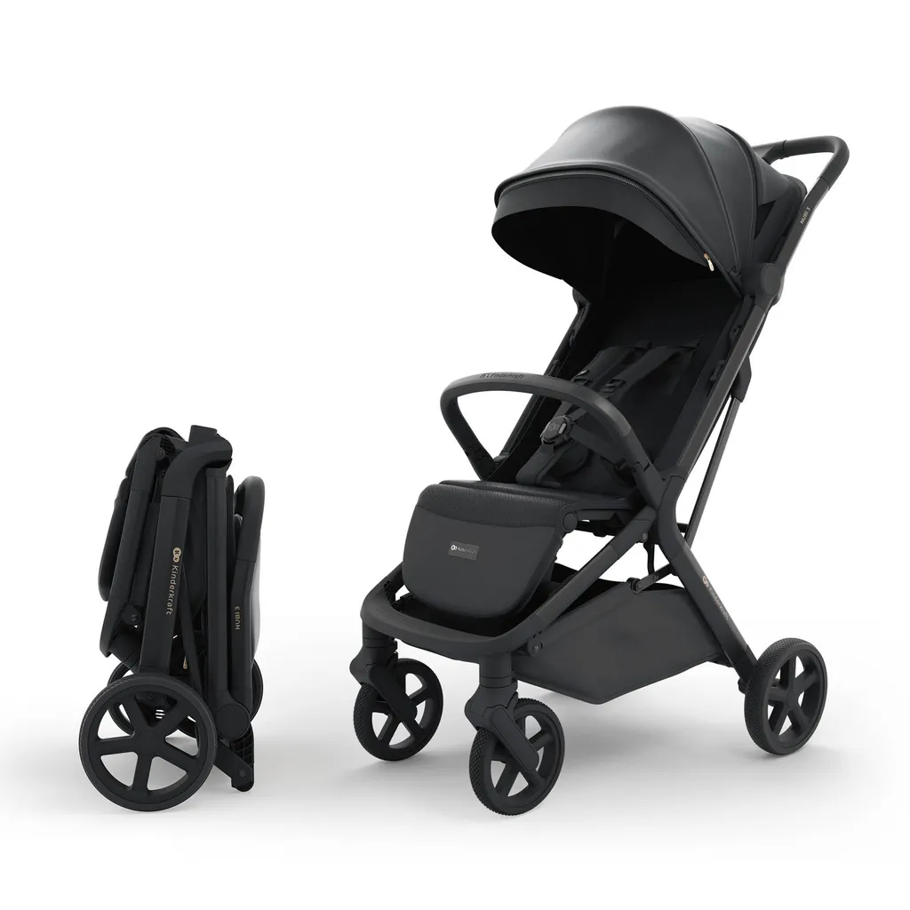 Poussette Kinderkraft Nubi 3 Noir Minuit ultra compacte et légère