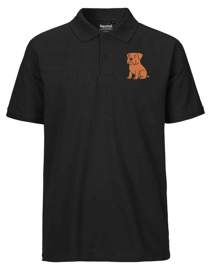 Huuraa Herren Polo Shirt Bordeauxdogge Comic Bordeauxi M Black Bio Baumwolle Fairtrade Poloshirt Geschenkidee