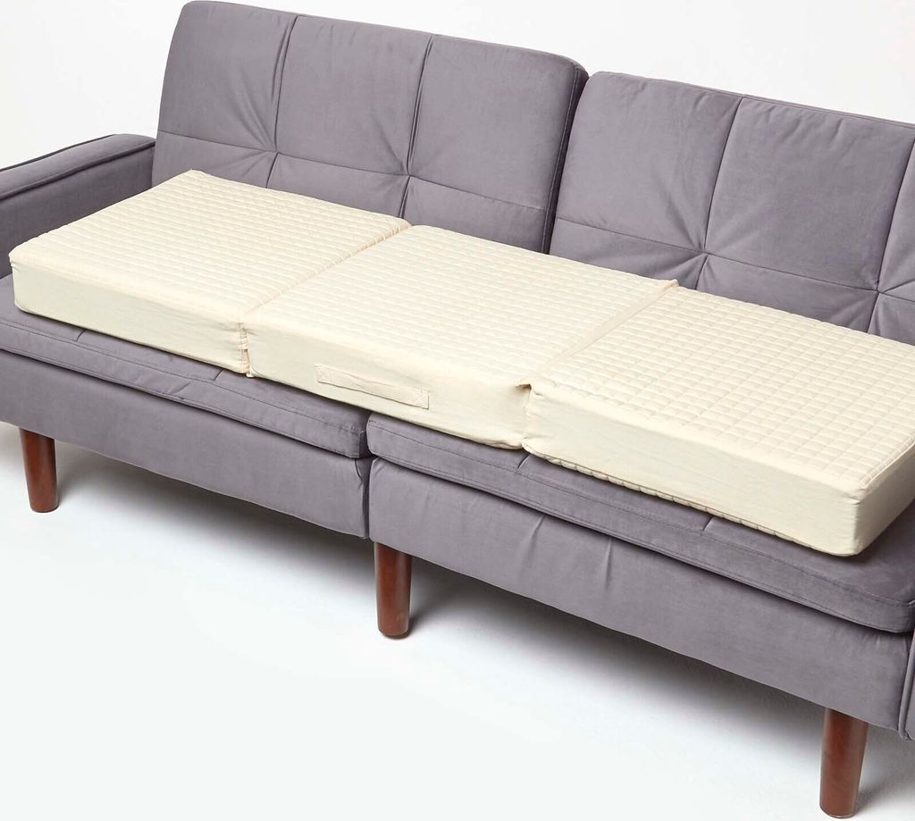 HOMESCAPES Sofa-Auflage 150 x 50 cm für 3-Sitzer, creme - großes Sitzkissen orthopädisch