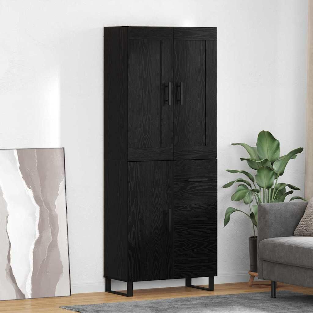 Maison Exclusive - Highboard Schwarz Eichen-Optik 69,5 x 34 x 180 cm Holzwerkstoff