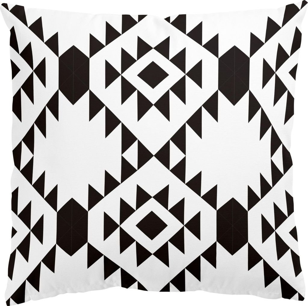Dekokissen Muster draußen / Outdoor Zierkissen waschbar Design schwarz Unifarben Sofakissen ohne Füllung