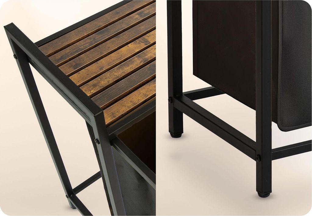 Kosz na pranie bieliznę dwukomorowy na stelażu 80 l Massido