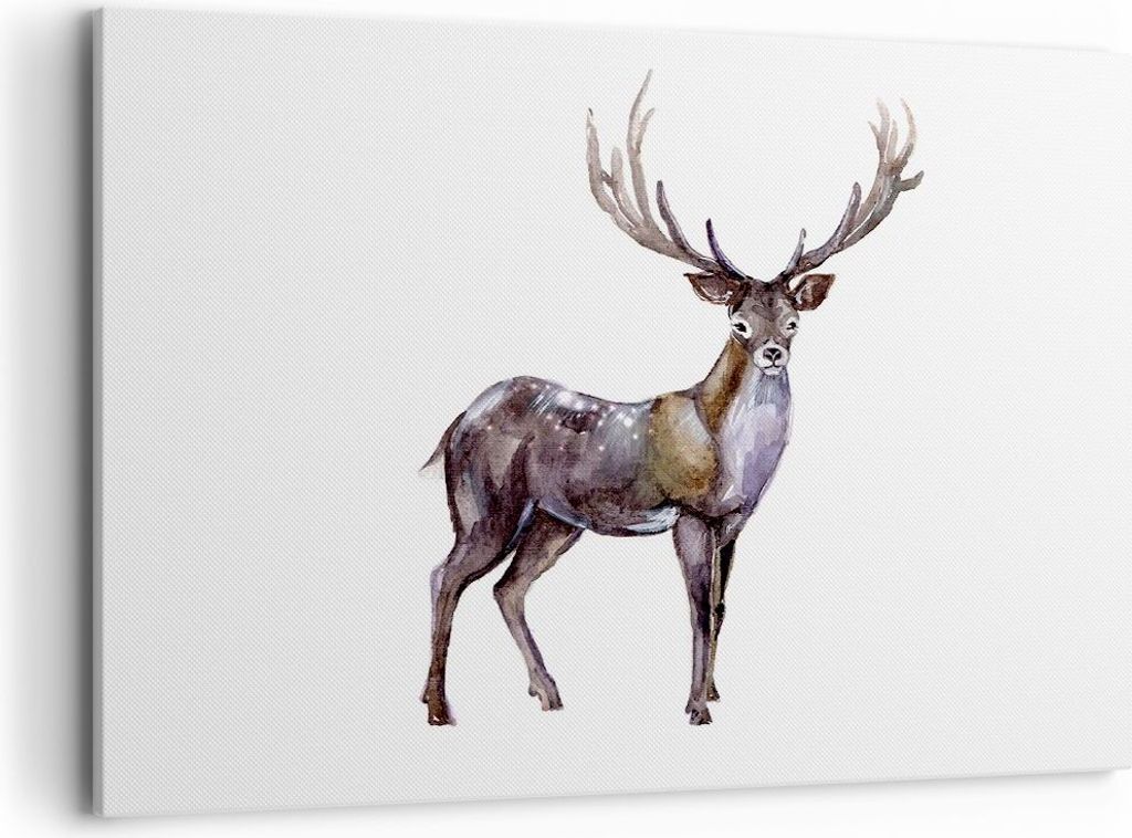 Bild auf Leinwand - Leinwandbild - Liebes Tier Wild Wald - 100x70cm - Wand Bild - Wanddeko - Leinwanddruck - Bilder - Kunstdruck - Wanddekoration -...