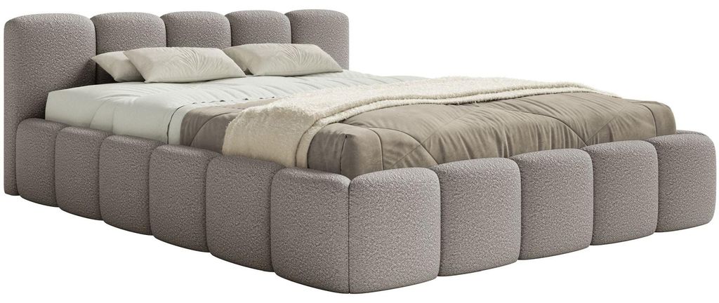 Selsey Cloudy Low - Polsterbett 160x200 mit Holzlattenrost, Produktbild 
