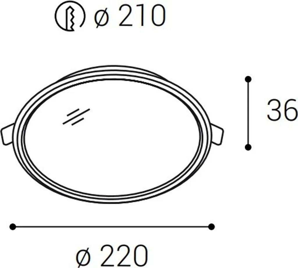 Apparecchio LED da incasso EASY-R, variante: EASY-R M, Ø 166 mm, 12 W, 1080 lm, 3000 K, bianco - 11