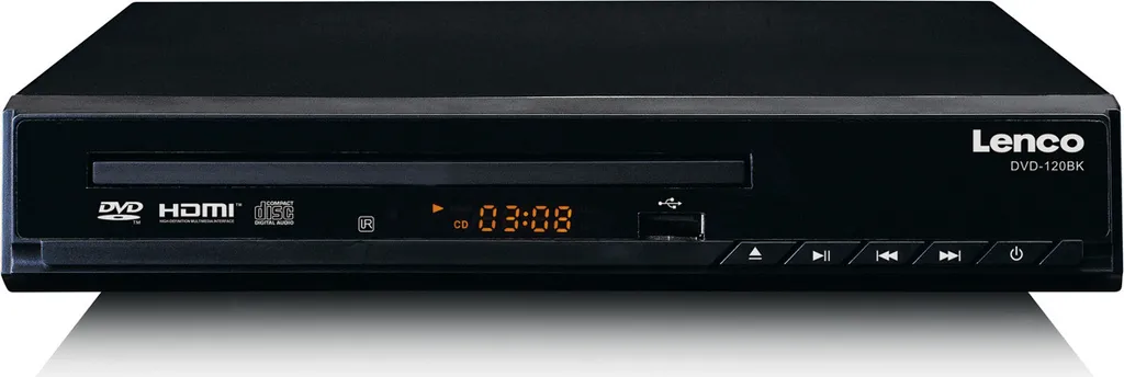 Lenco, lettore DVD/CD con display HDMI e LED, nero