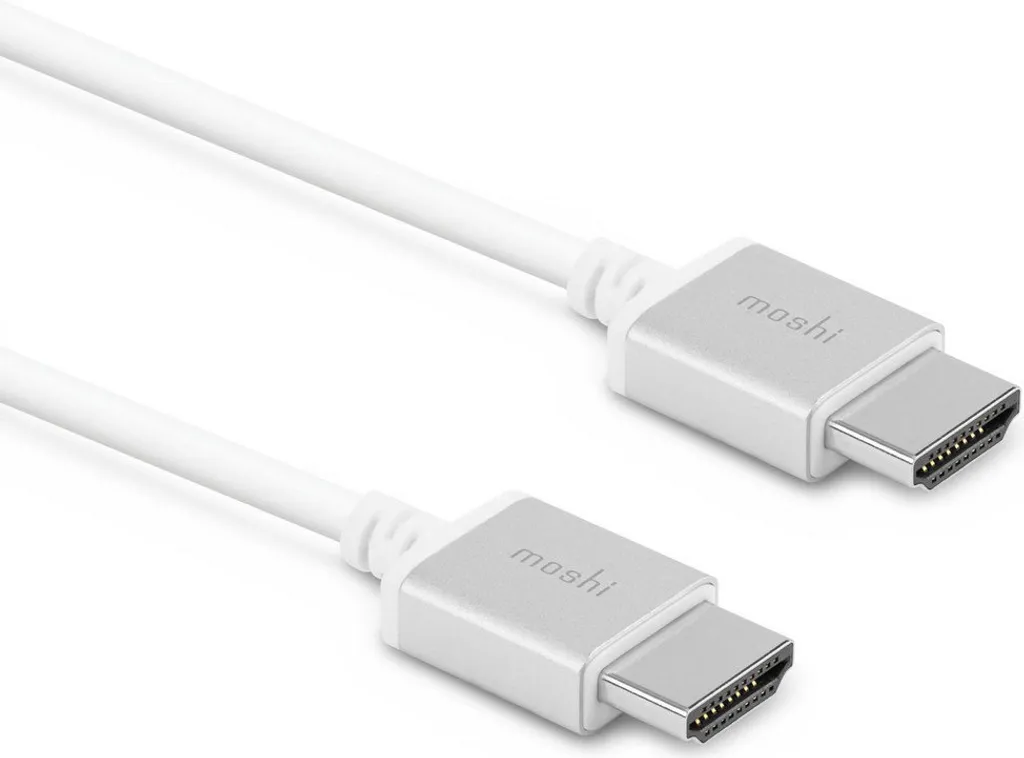 Câble HDMI 2m Blanc Moshi pour Relier Ordinateur Portable et Moniteur HD