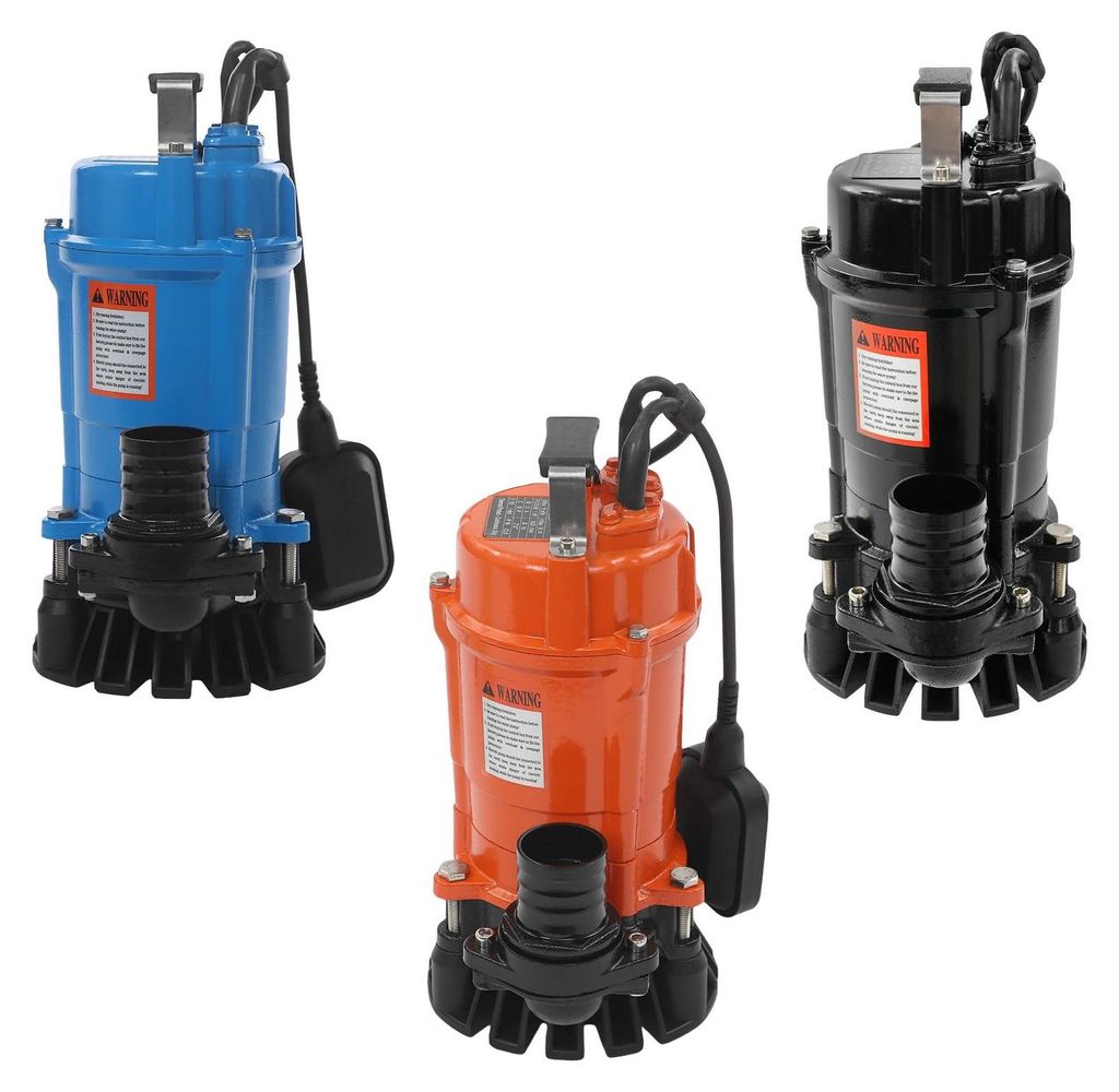 Tauchpumpe für Schmutzwasser - Abwasserpumpe 750W - Hochdruck - 2850rpm - Elektrische Pumpe für Entwässerung, Bewässerung, Autowäsche - Orange
