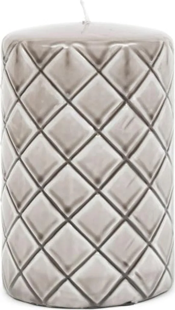 Candela RM Monogramma a Colonna Grigio-Beige Riviera Maison 15 cm