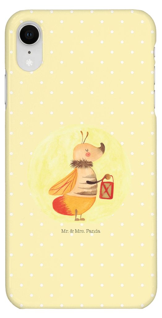 Mr. & Mrs. Panda Iphone XR Handyhülle Glühwürmchen - Gelb Pastell - Geschenk, Leuchten, Falter, Liebesspruch, Liebe, Lustige Sprüche, Premium K...