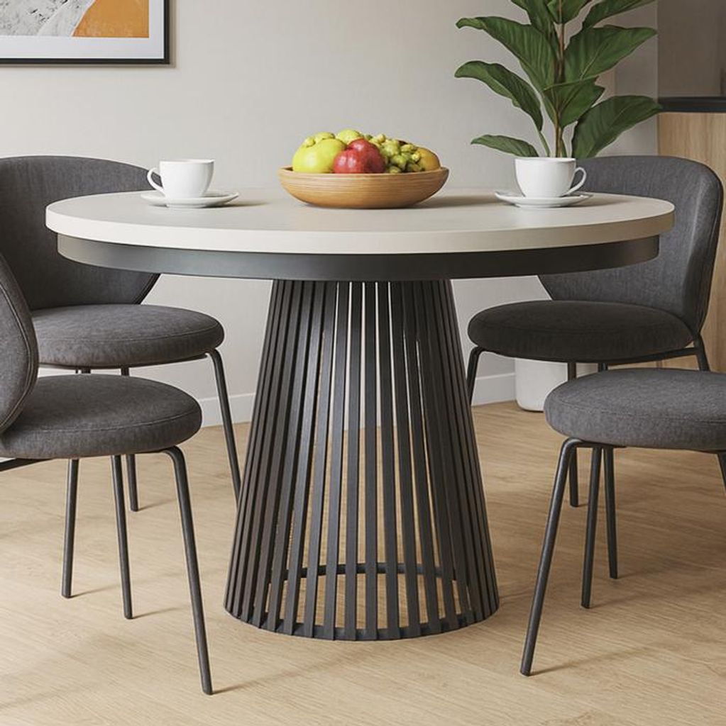 BEAUTYSOFA | Runder Ausziehbarer Tisch LUMI Ø 120–200 cm, Produktbild 