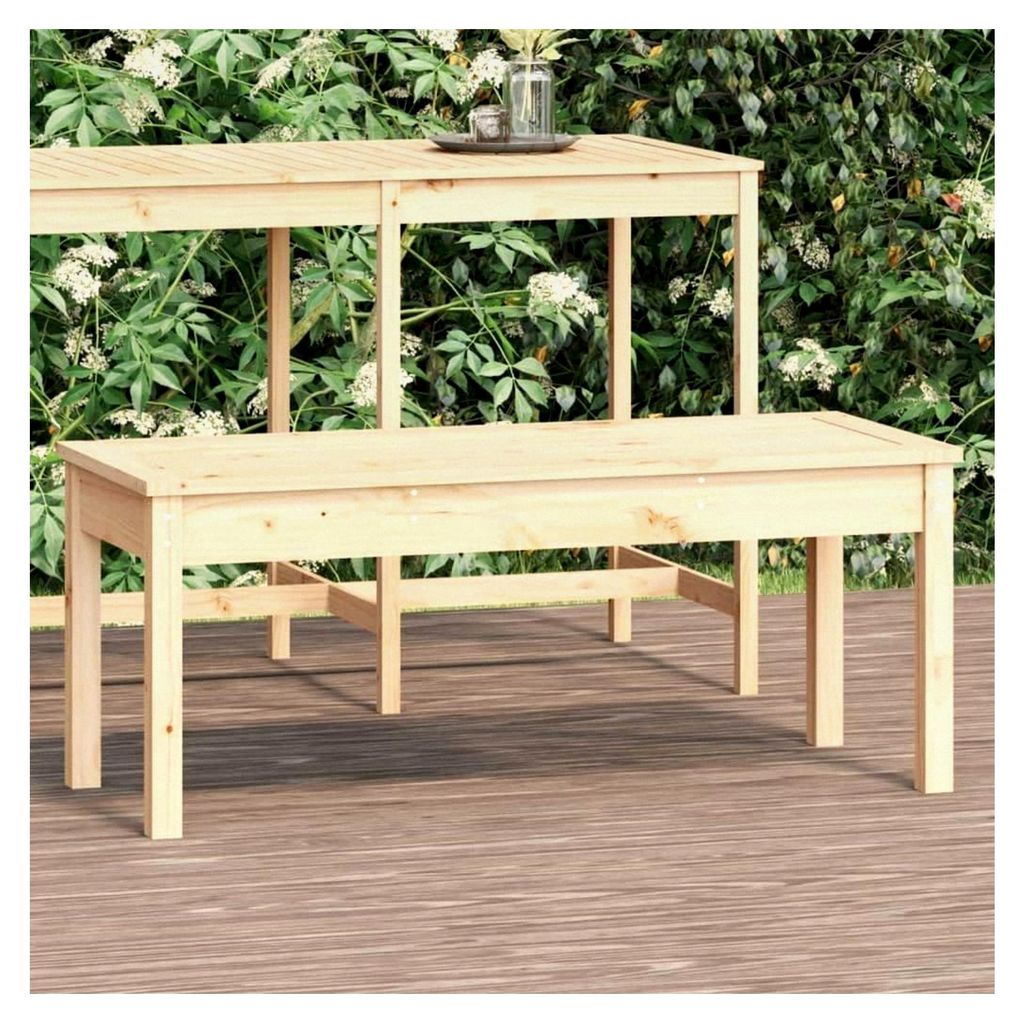 Gartenbank 109x44x45 cm aus massivem Kiefernholz für den Außenbereich