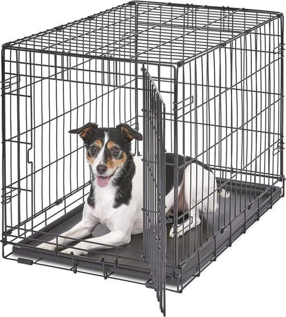 Cage pour chien anti-fugue et sécurisée avec verrouillage volet unique