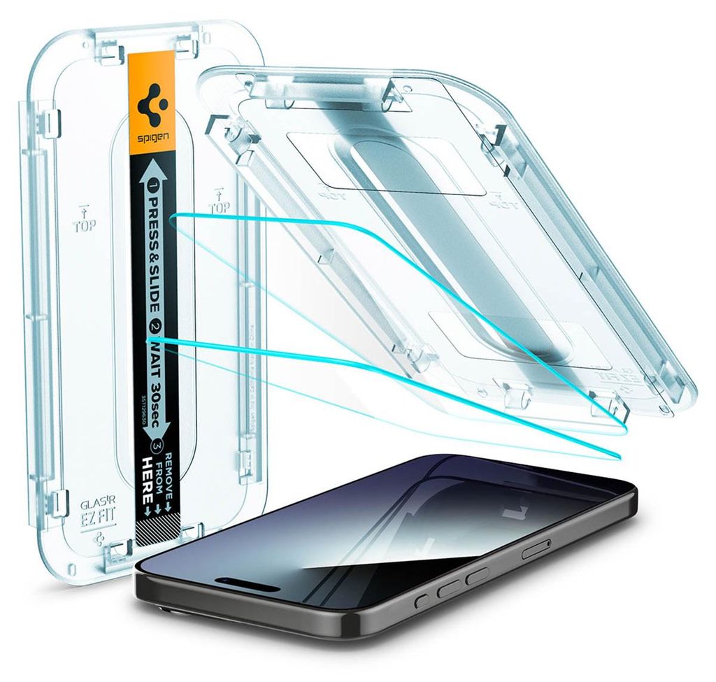 Spigen EZ FIT GLAS.tR, para Apple, iPhone 15 Pro, Imagen del producto 