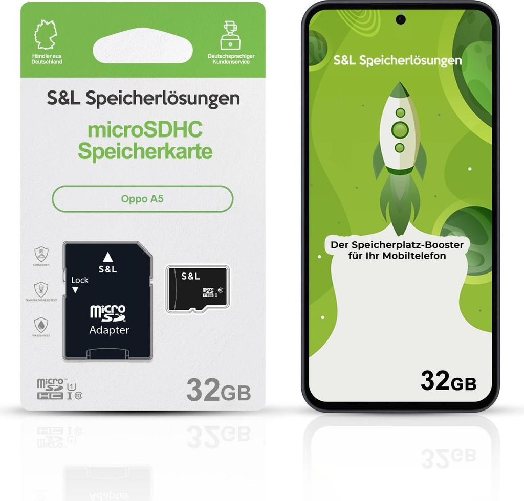 microSD Speicherkarte S&L für Oppo A5 - Speicherkapazität: 32 GB
