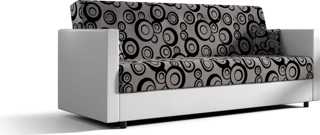 Roe Furniture | Sofa - Schlafsofa MARIBO 210 cm - Grau mit weißen Akzenten - Funktional und modern - Sofabett - Couch