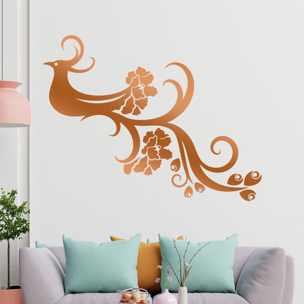 Fasan Ranke Tribal Wandtattoo in 6 Größen - Wandaufkleber Wall Sticker - Dekoration, Küche, Wohnzimmer, Schlafzimmer, Badezimmer