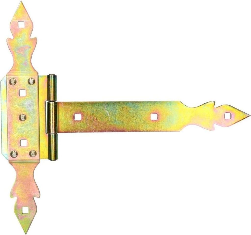 KOTARBAU Kreuzgehänge 300 mm Ladenband Scharnier Band Platte Baubeschlag Torbeschlag Holzverbindung Werfgehänge T-Band T-Scharnier Verzinkt Dek...