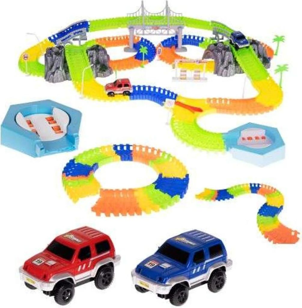 Go!Go! Flexile Track Rennbahn Set Rennstrecke Autos Spieltzeug
