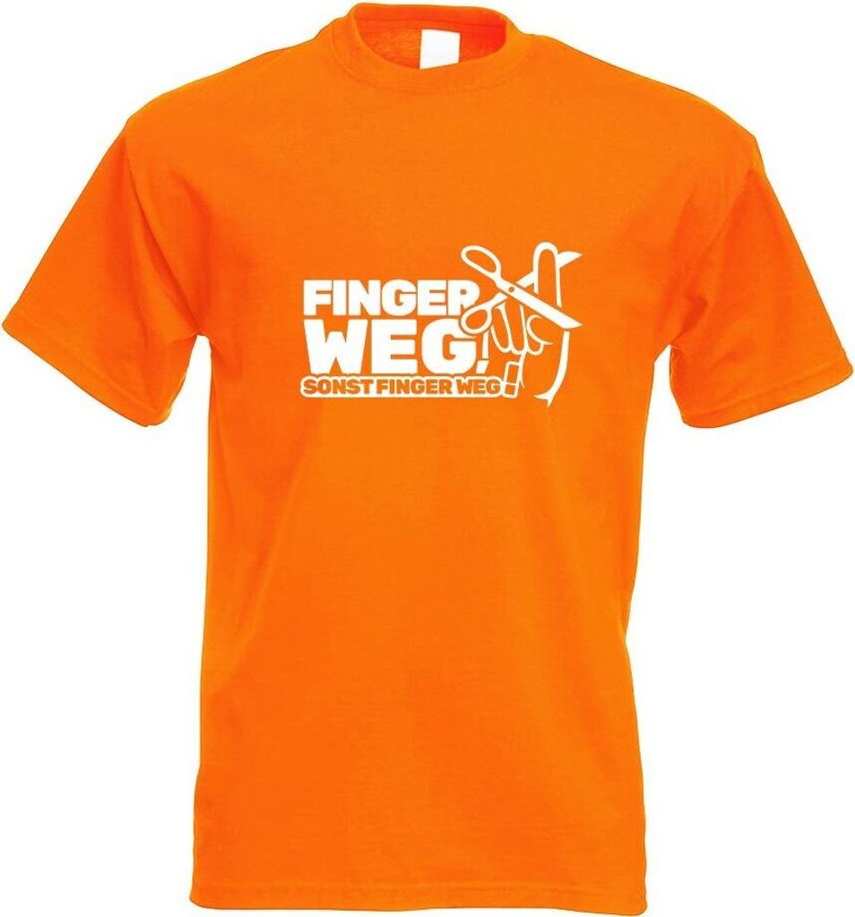 Kiwistar - T-Shirt - orange - Finger Weg! - Nicht anfasen! Motiv Bedruckt Funshirt Design Print - mit Motiv Bedruckt - Funshirt Design - Sport - Fr...