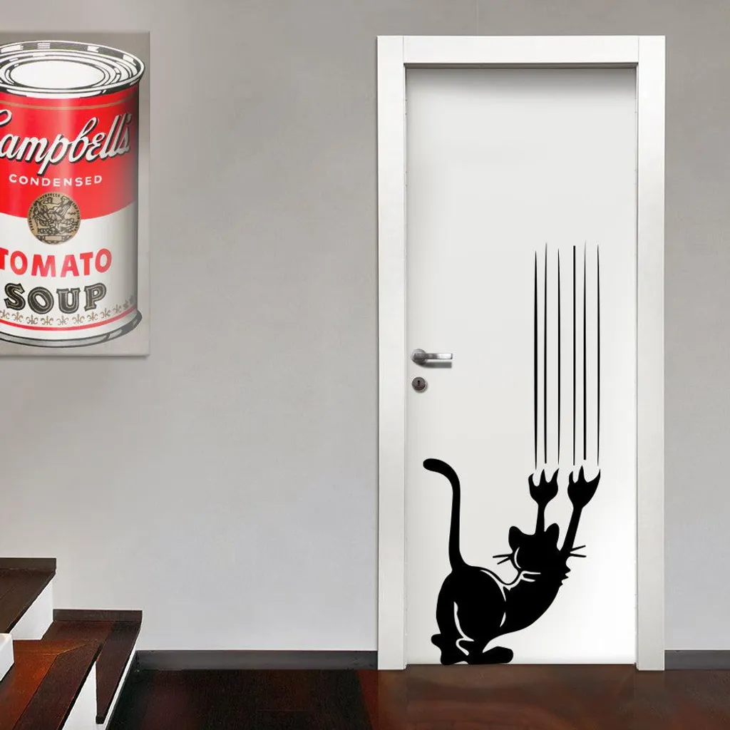 Guida Decorazione: Adesivo Vinile Gatto 55x130 cm Nero | Wall Sticker