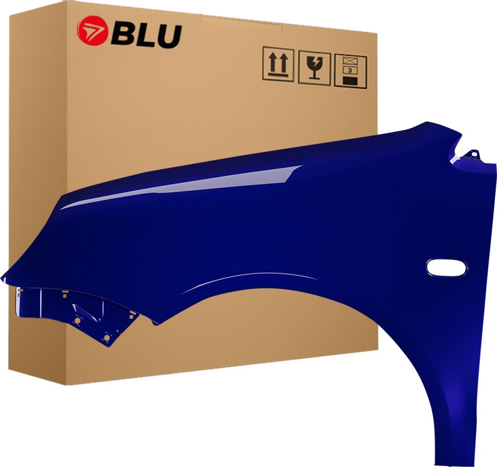 BLU Kotflügel Passend für VW Volkswagen Polo 9N IV 4 LD5Q Links Blau SchattenBlau | 2001-2005 | Vorderseite Vorne | Lackiert | Einbaufertig