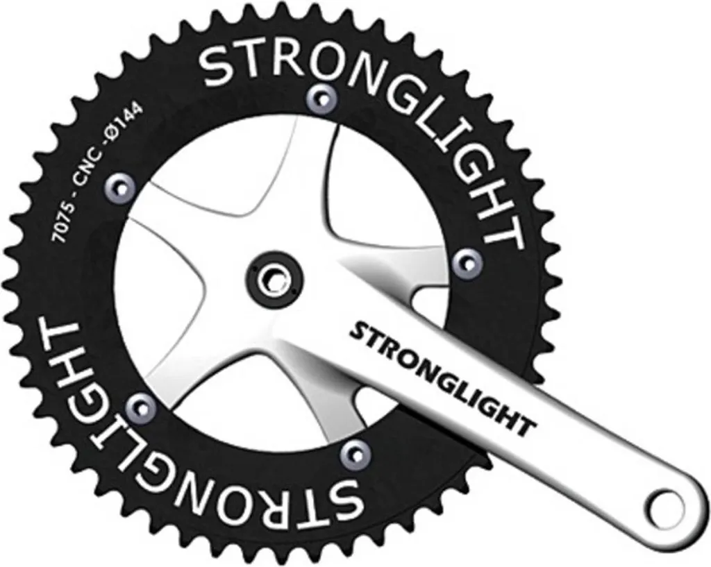 Pédalier Stronglight Track 2000 44 dents 170mm argent et noir pour piste