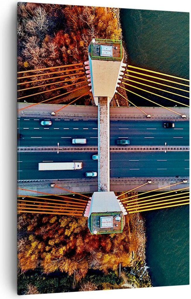 Bild auf Leinwand - Leinwandbild - Einteilig - Brücke Siekierkowski Warschau - 80x120cm - Wand Bild - Wandbilder - Leinwanddruck - Wanddekoration ...