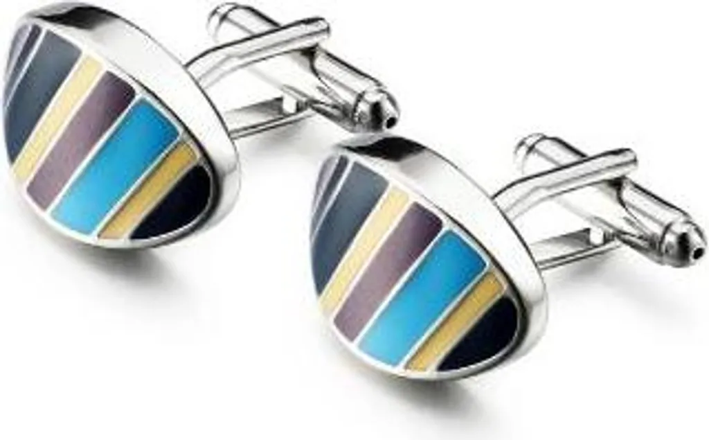 Boutons de manchette à rayures colorées pour mariage et cérémonie