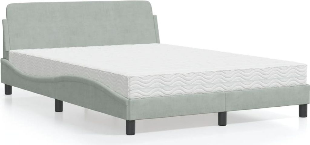 Maison Exclusive - Bett mit Matratze "Dover" Hellgrau 140x200 cm Samt