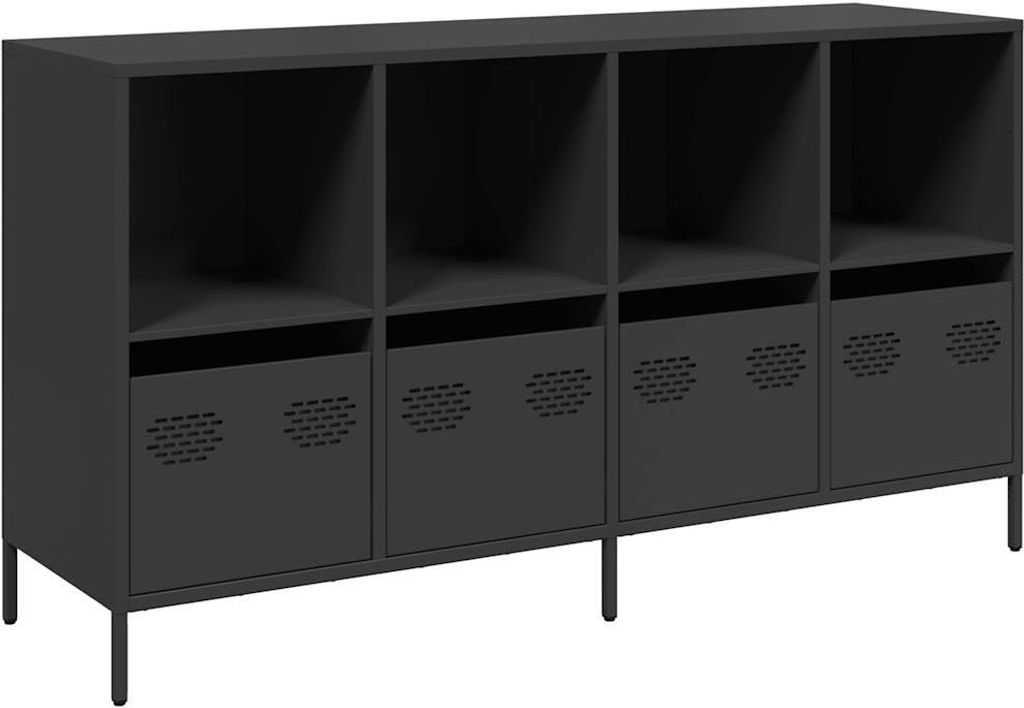 Sideboard Schwarz 135x39x73,5 cm Kaltgewalzter Stahl
