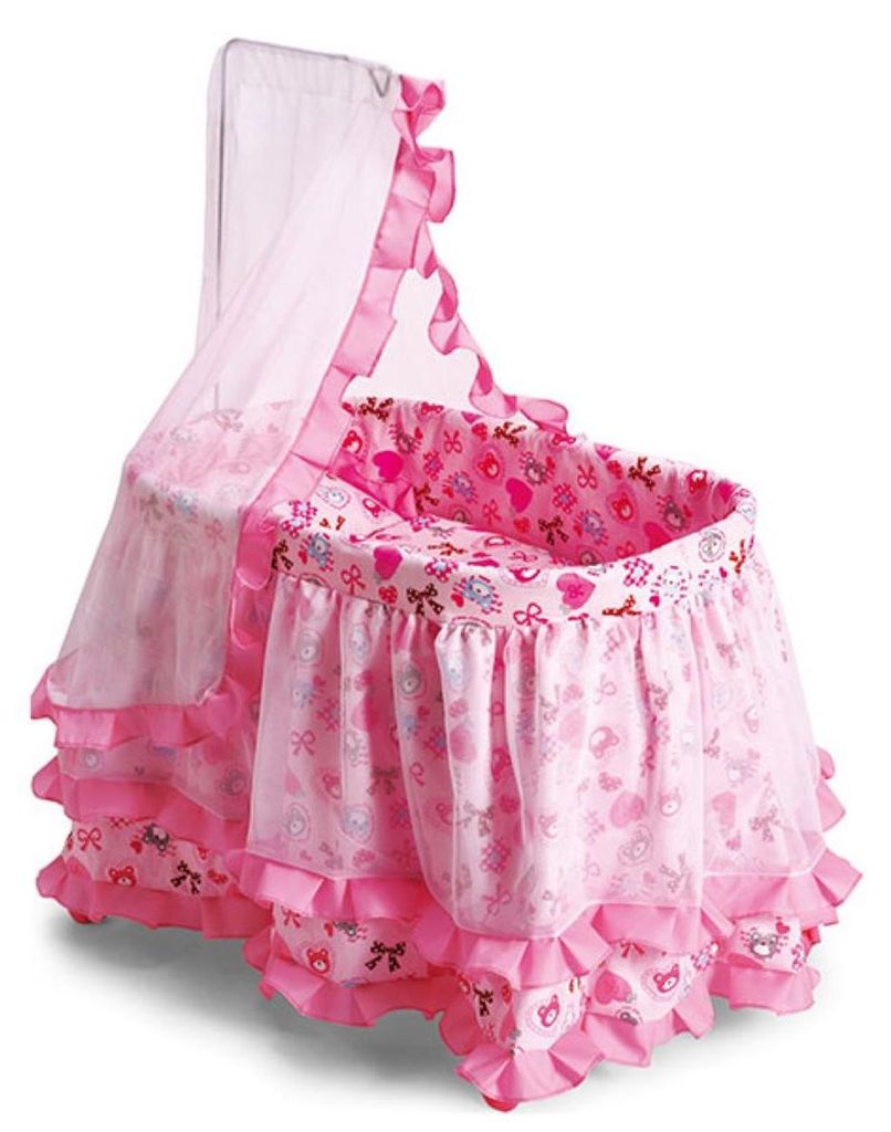 Moni Puppenbett Princess 9376, mit Himmel und Rüschchen Produktbild 
