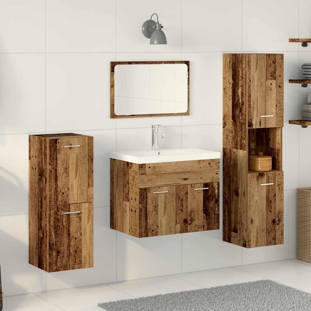 Maison Exclusive - Badezimmermöbel-Set Wandmontiert 4 pcs Altholz Holzwerkstoff