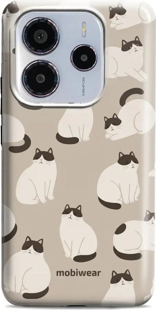 Handyhülle für Xiaomi Redmi Note 14 5G, Mobiwear Elite Pro, Kaffe Miau