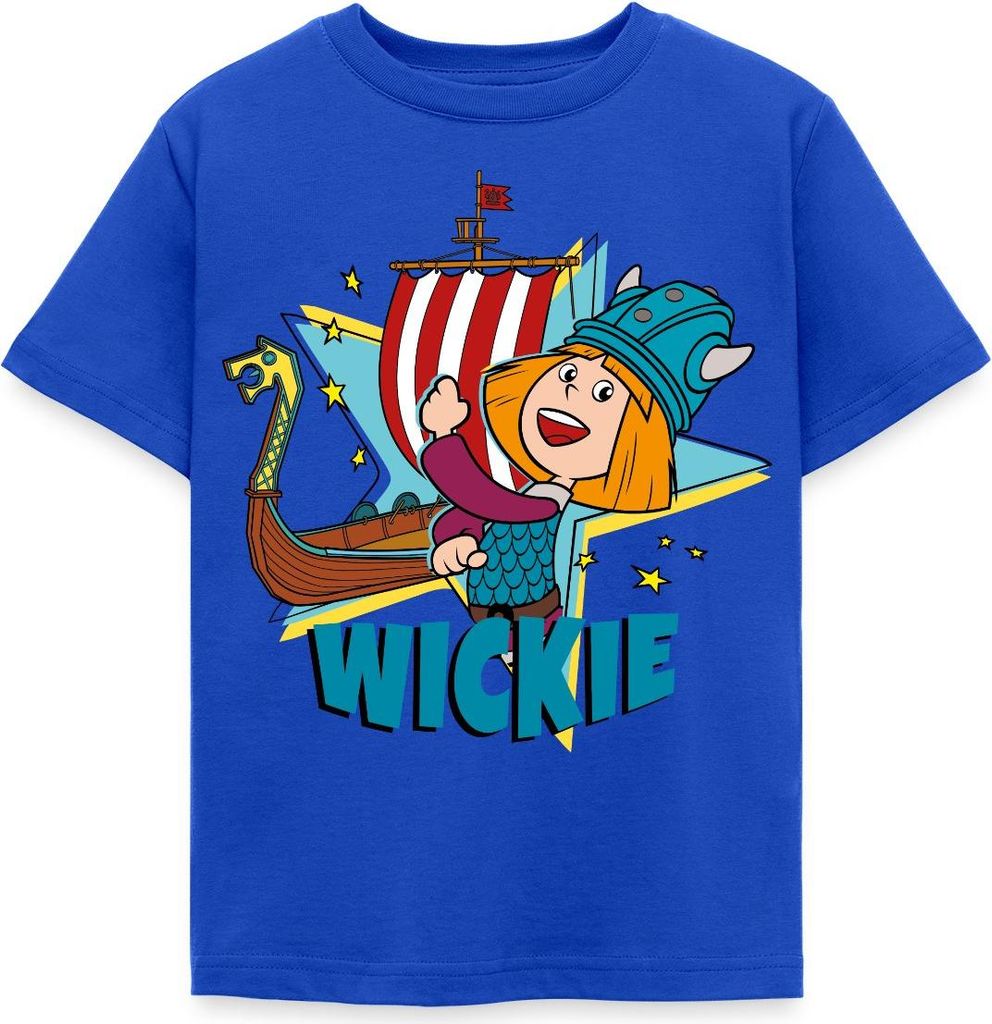 Spreadshirt Wickie Und Die Starken Männer Wikingerschiff Kinder T-Shirt, 122/128 (7-8 Jahre), Royalblau