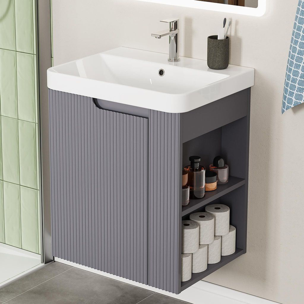 Mueble de baño HOROW de 51 cm, incluye lavabo, mueble bajo Imagen del producto 
