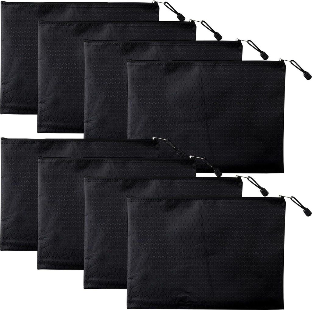8 Stück Geldtaschen Banktasche Schwarz 23 x 18 cm Produktbild 
