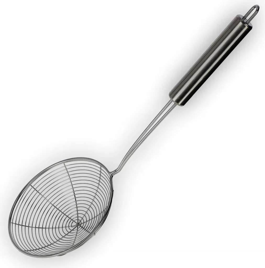 Éliminez la mousse et la graisse avec cette écumoire de cuisine acier