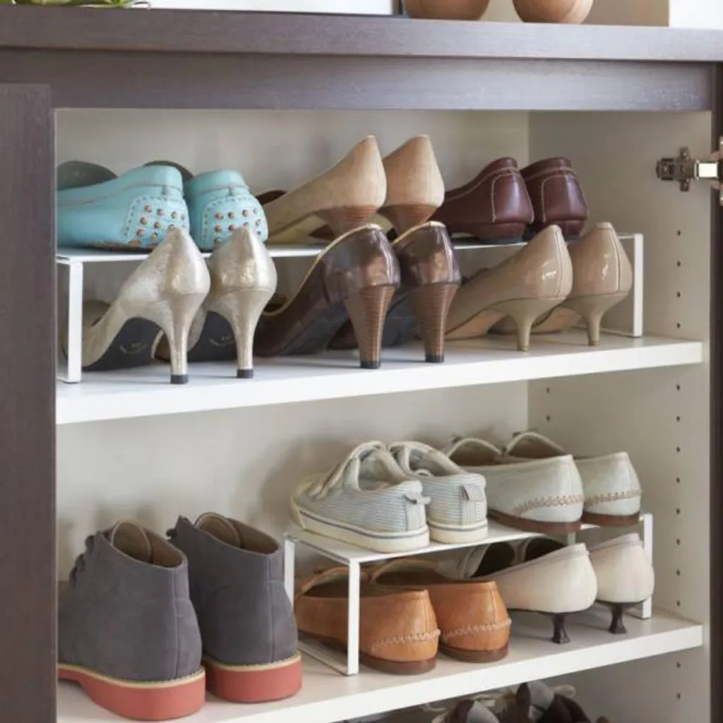 Range-chaussures extensible blanc FRAME - Meuble de rangement modulable - 2
