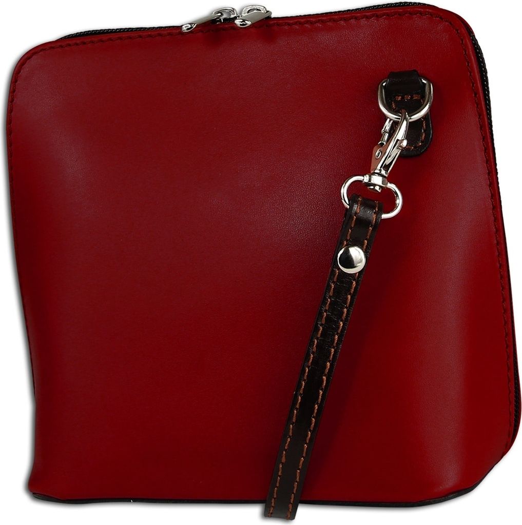 Toscanto Leder Tasche Umhängetasche Schultertasche rot schwarz OTT109UR