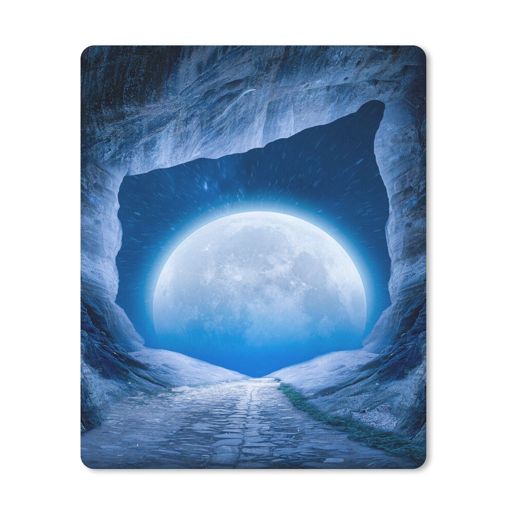 MuchoWow Mauspad Mousepad Höhle - Mond - Weltraum - Universum - Blau 30x40 cm - Mousepads - Maus Mat - Pad - Mausunterlage - Mausmatten